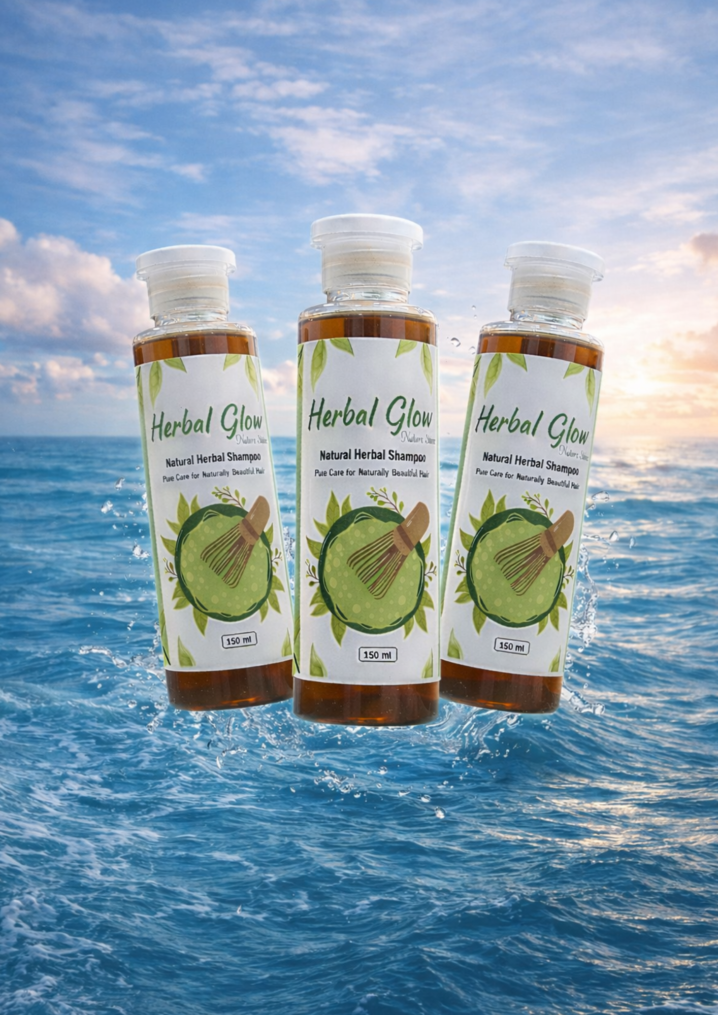 Herbal Glow Natural Shampoo Trio ( 150 ) ml